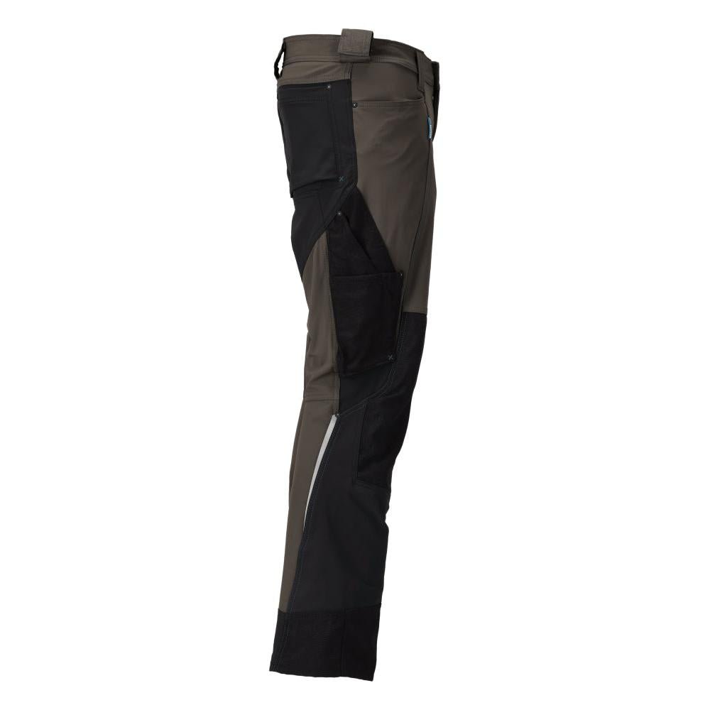 Pantaloni con tasche sulle ginocchia, elasticizzati, pantaloni leggeri, antracite scuro/nero