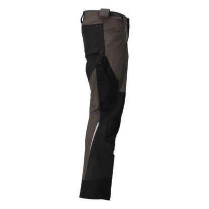 Pantaloni con tasche sulle ginocchia, elasticizzati, pantaloni leggeri, antracite scuro/nero
