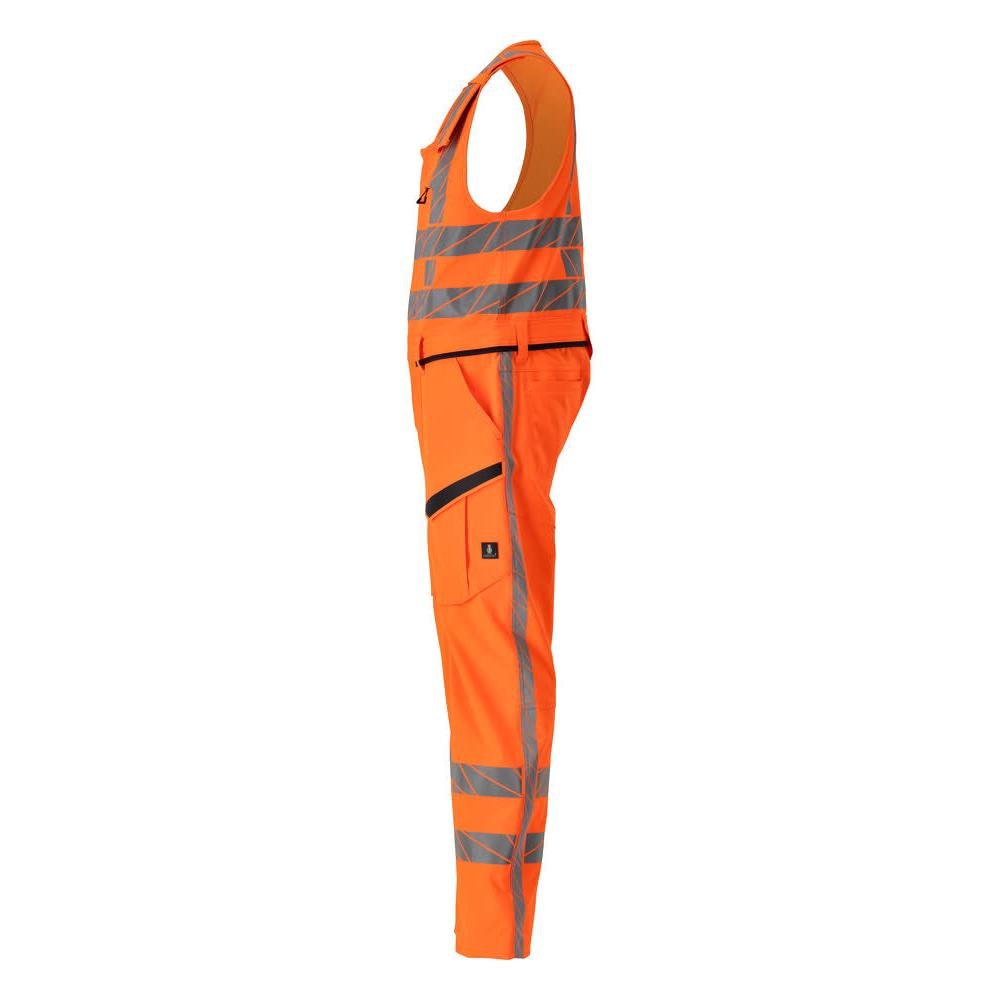 Kombihose mit Schenkeltaschen, Stretch Kombihose, hi-vis orange