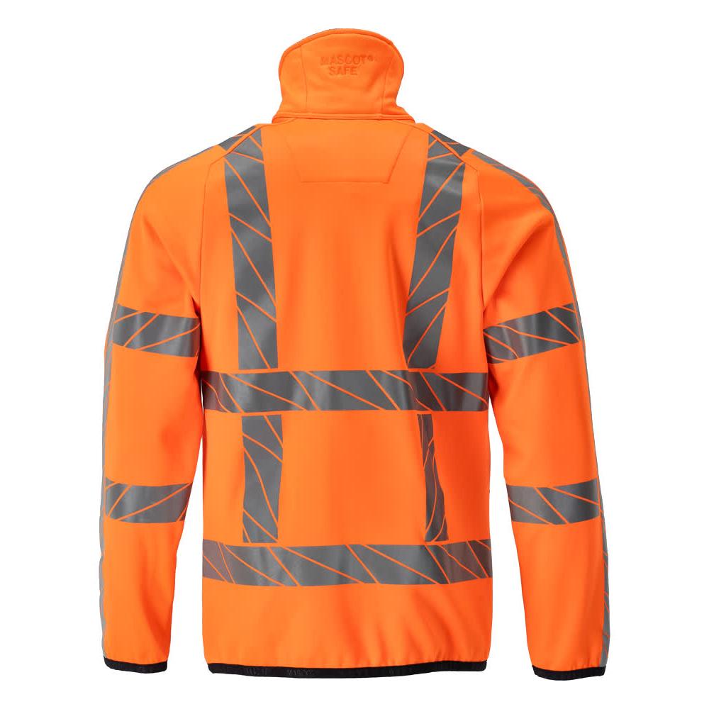 Pull polaire avec veste zippée en micropolaire, orange haute visibilité