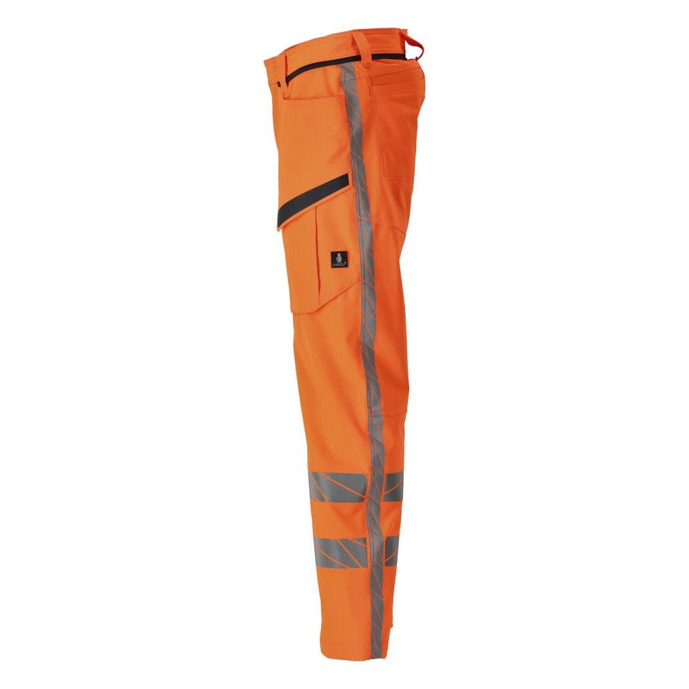 Hose mit Schenkeltaschen, Stretch Hose, hi-vis orange