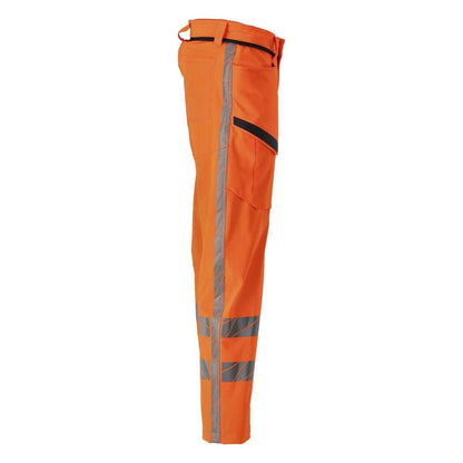 Hose mit Schenkeltaschen, Stretch Hose, hi-vis orange