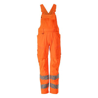 Salopette, poches genoux, empiècements stretch Salopette, orange haute visibilité