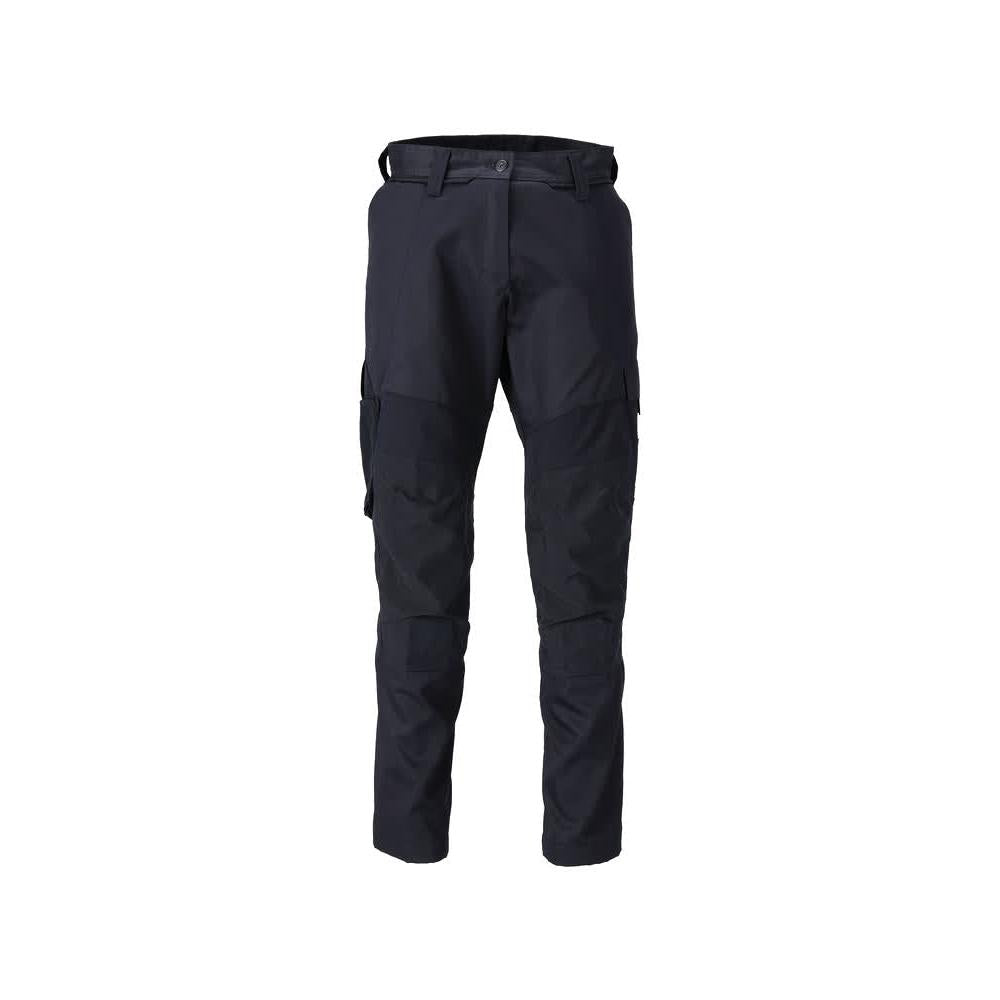 Pantalon avec poches genoux, pantalon femme, noir-bleu