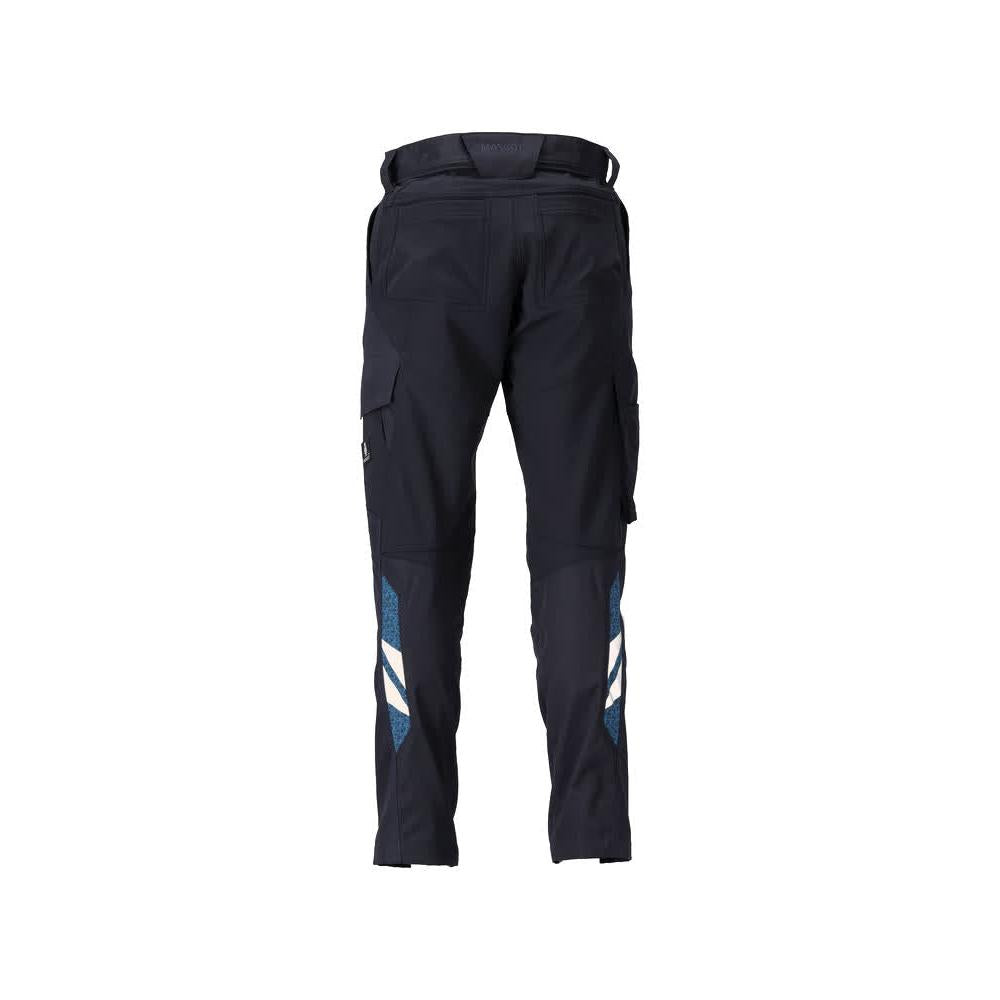 Pantalon avec poches genoux, pantalon femme, noir-bleu