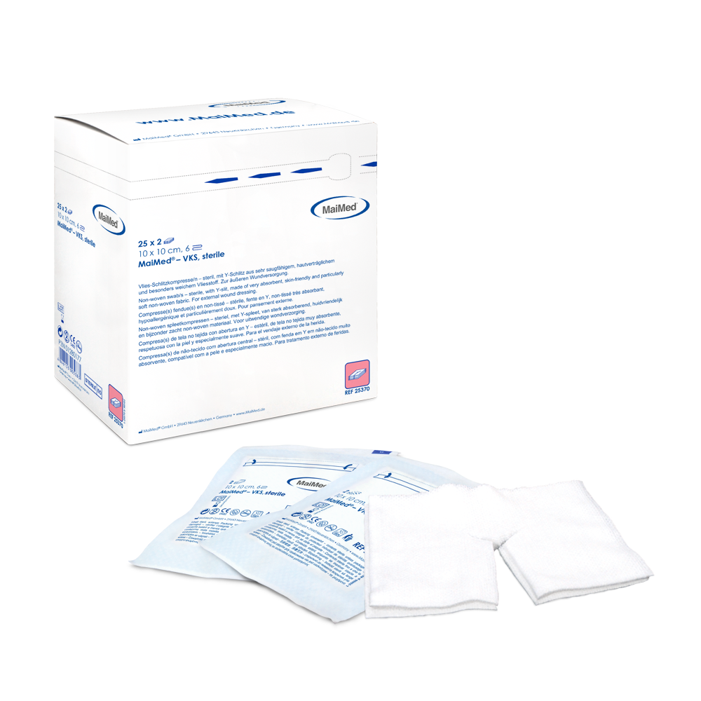MaiMed-VKS-steril Vlies-Schlitzkompressen zu 25x2 St./Box