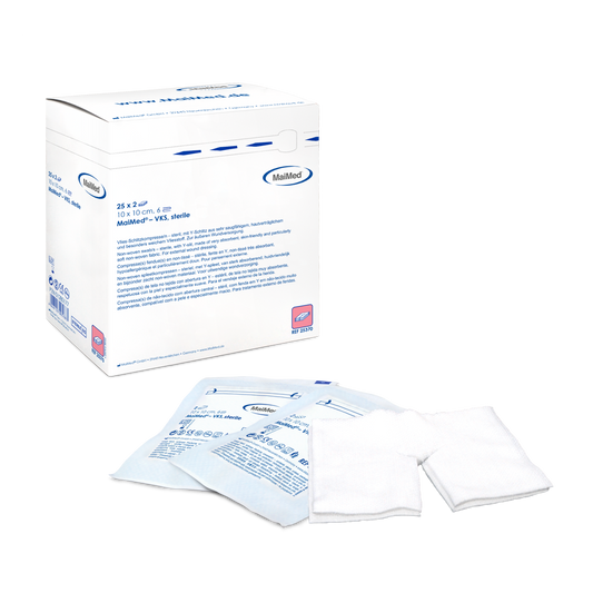 Compresses fendues en polaire stérile MaiMed-VKS, 25x2 pièces/boîte