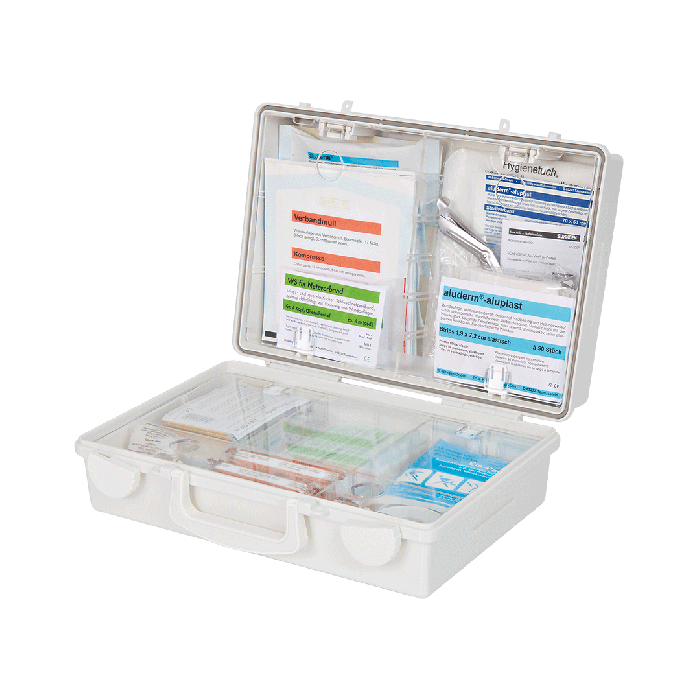 Erste-Hilfe-Koffer SN-CD weiss mit Füllung Standard ERW DIN 13157