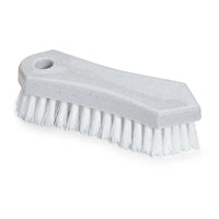 La brosse multi-usage Nölle Profi Brush de 18 cm, fabriquée par Nölle Profi Brush Bürsten- & Pinseltechnik e.K., est dotée de poils rigides en PP et d'un trou de fixation, ce qui la rend idéale pour le nettoyage. Elle est ici présentée en plastique gris sur fond blanc.