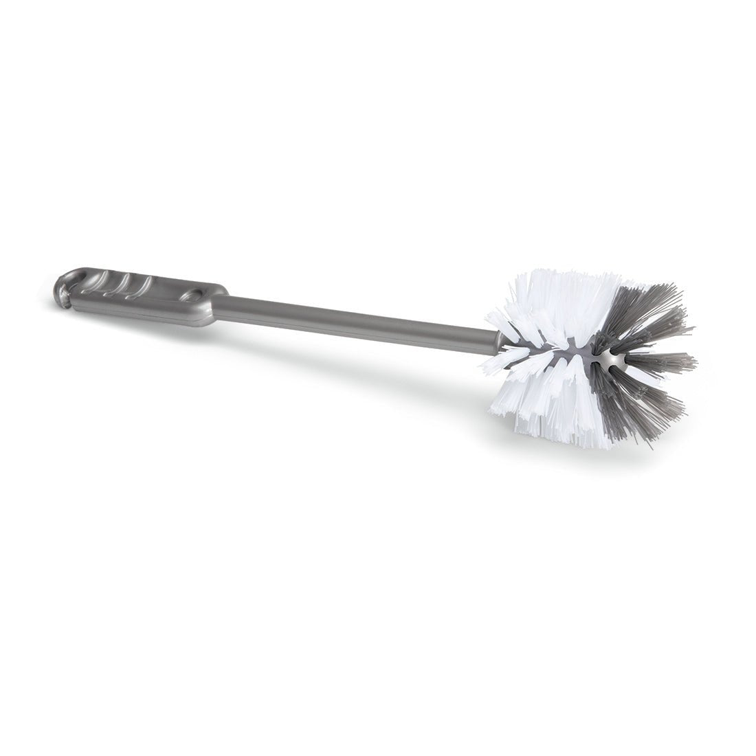 La spazzola per bicchieri e tazze Nölle Profi Brush (30 cm, setole in PP e nylon) di Nölle Profi Brush Bürsten- & Pinseltechnik e.K. con manico grigio e setole bianche/grigio scuro è raffigurata su sfondo bianco.