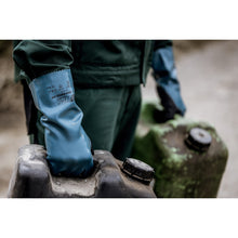 NITRAS GREEN BARRIER GRIP, chemical protection gloves, petrol / black