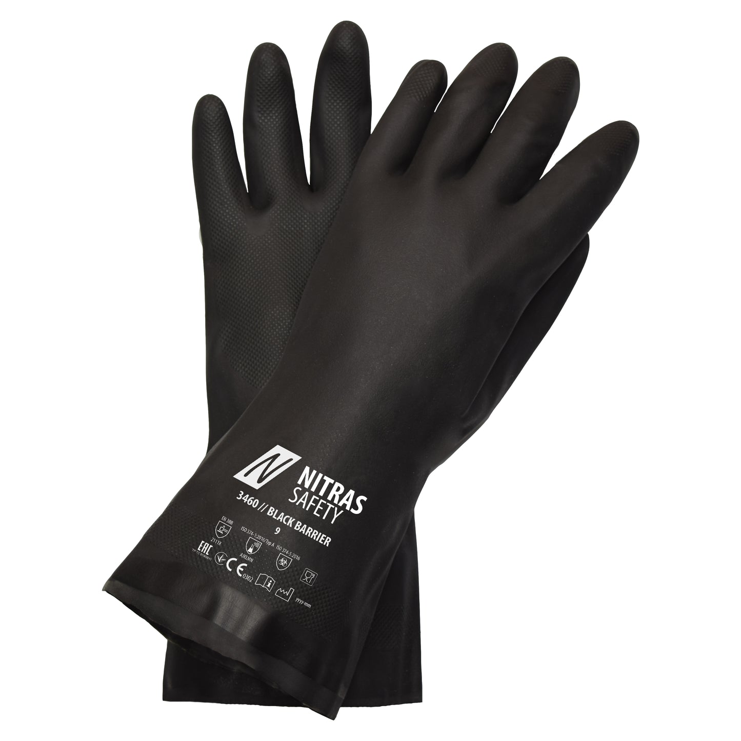 NITRAS BLACK BARRIER, Chemikalienschutzhandschuhe, schwarz