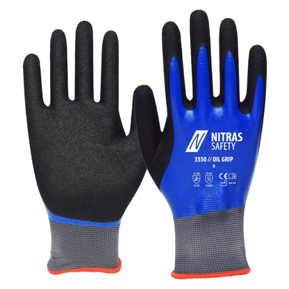 NITRAS OIL GRIP, Montagehandschuhe, blau / schwarz