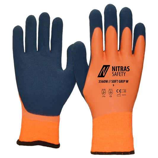 NITRAS SOFT GRIP W, Winterhandschuhe, orange / dunkelblau