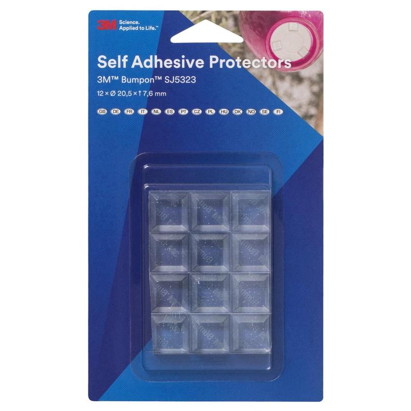 3M™ Bumpon™ SJ5323BL Elastikpuffer Mini-Pack, Transparent, 12 Stück, 20,5 x 7,6 mm, Klebstoff Acrylat A-20 | Packung (12 Stück)