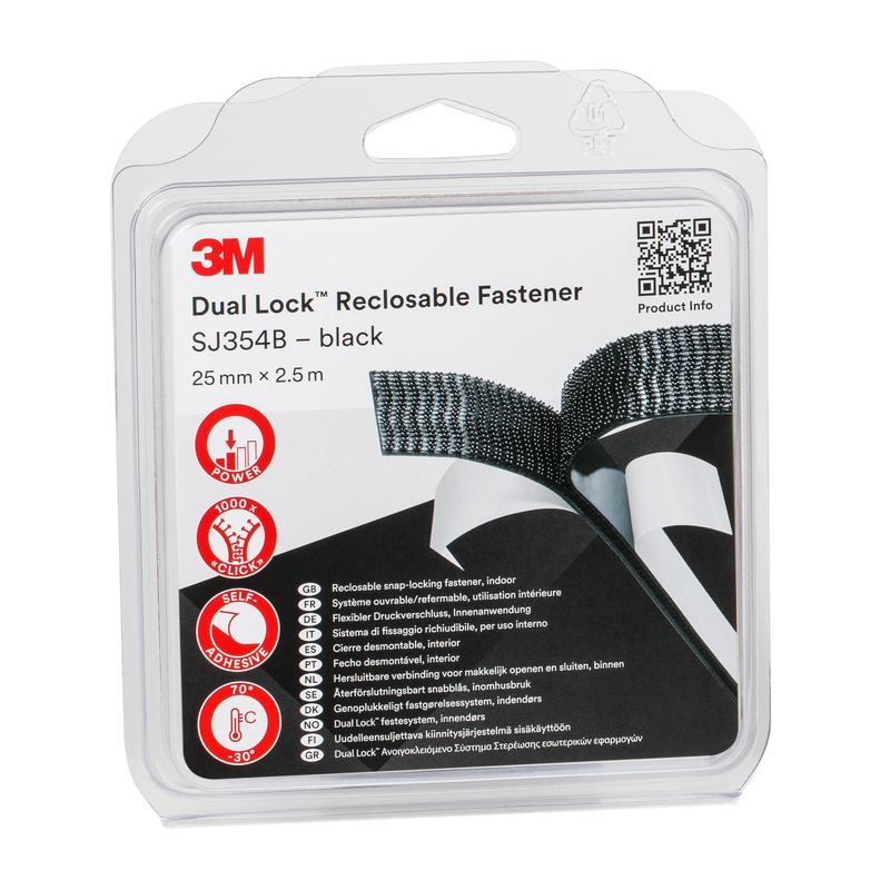 Chiusura a pressione 3M™ Dual Lock™ SJ3540 Nera 25 mm