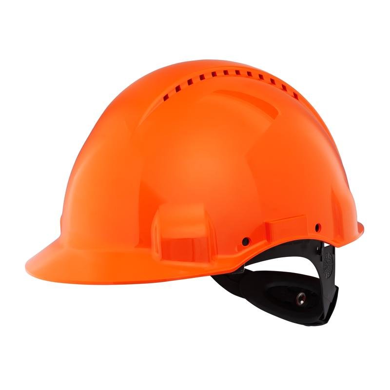 3M™ Schutzhelm, Uvicator, Ratschenverschluss, belüftet, Kunststoffschweißband, Orange, G3000NUV-OR | Packung (1 Stück)
