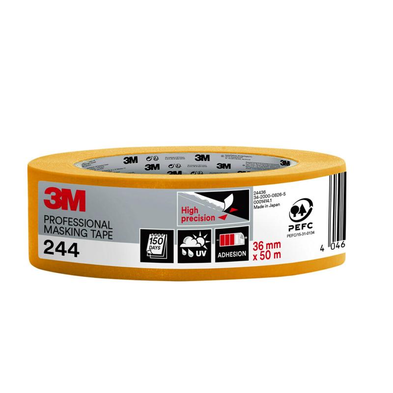 3M™ Malerabdeckband 244, 50 m - Abdeckband für Malerarbeiten