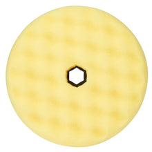 Tampon de mousse de polissage fin 3M™ Perfect-It™, système de connexion rapide, jaune, forme gaufrée, 150 mm, 50879 | Paquet (1 pièce)