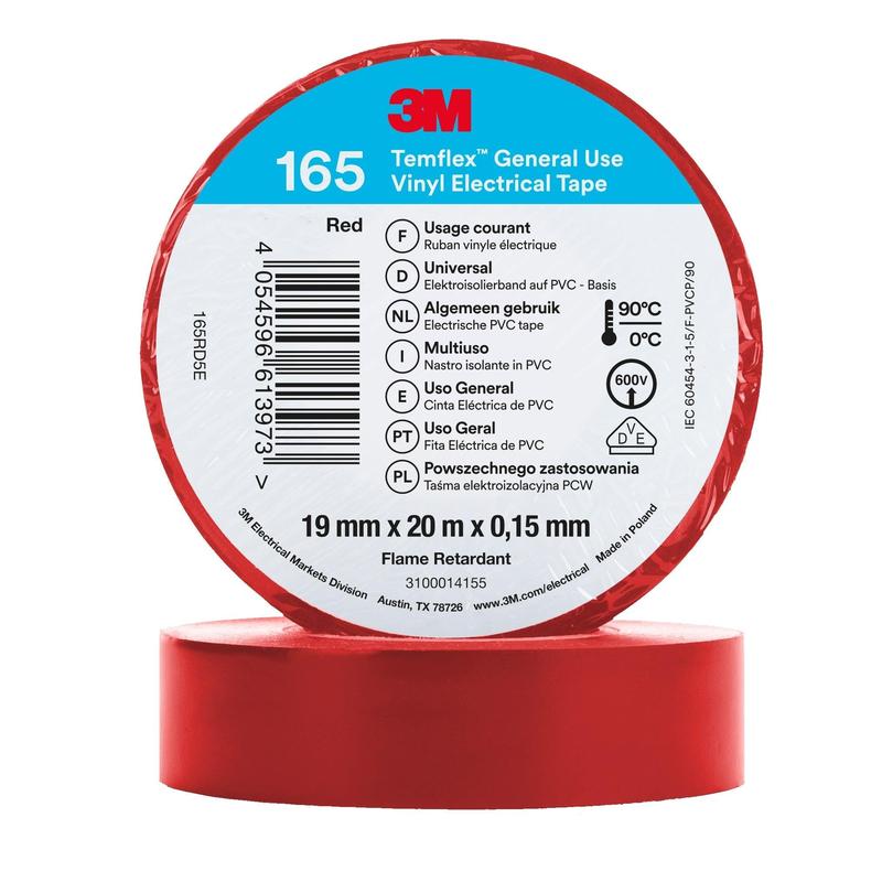 3M™ Temflex™ Vinyl-Isolierband 165 Rot