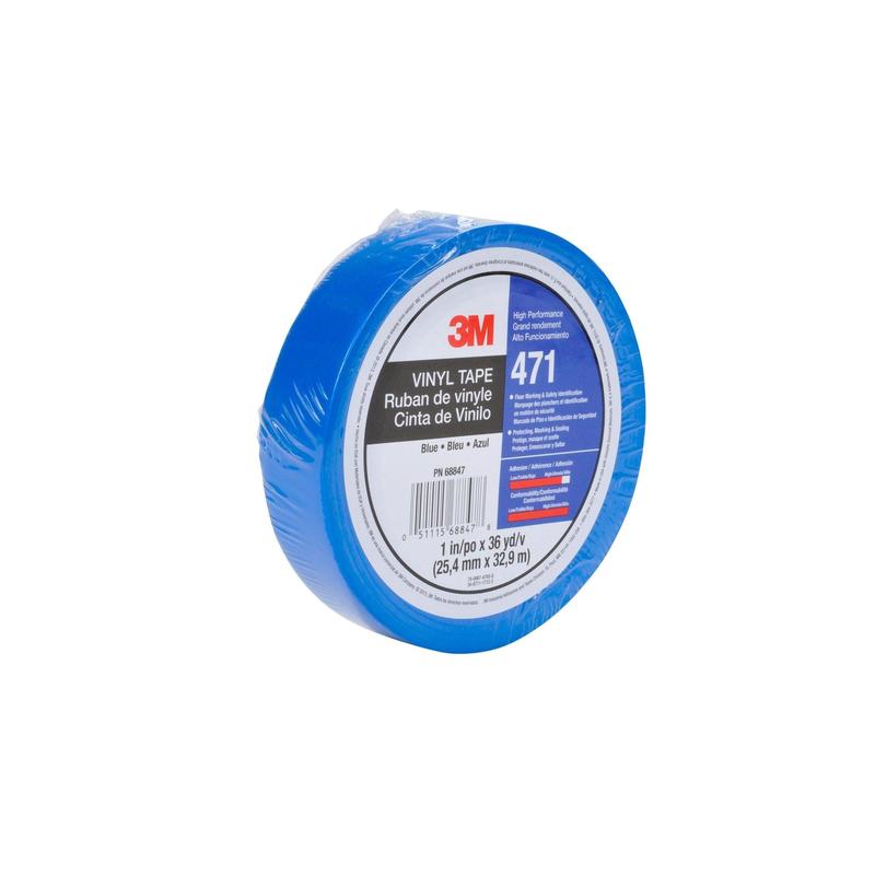 3M™ Soft PVC Tape 471, Blue, 9mm x 33m, 0.14mm, Individually Packed | Pack (1 roll)