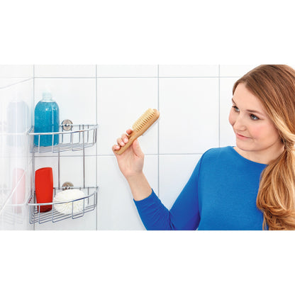 tesa BAATH Eck-Duschregal, verchromt, inkl. Klebelösung – Anwendung
