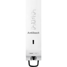 Der weiße CWS ParadiseLine Seifenschaumspender Antibact Slim von CWS verfügt über eine bebilderte hygienische Handwaschanleitung, einen schwarzen Unterhebel und ein zentrales rechteckiges Fenster. Die Platte ist vormontiert.