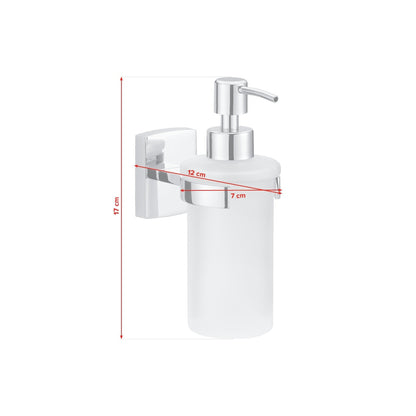 tesa Klaam Design-Seifenspender, verchromt, inkl. Klebelösung – Abmessungen