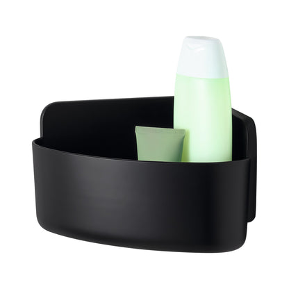 tesa LAVAA Eck-Duschkorb klein, mattschwarz, stilvoll, praktisch, platzsparend, weiß