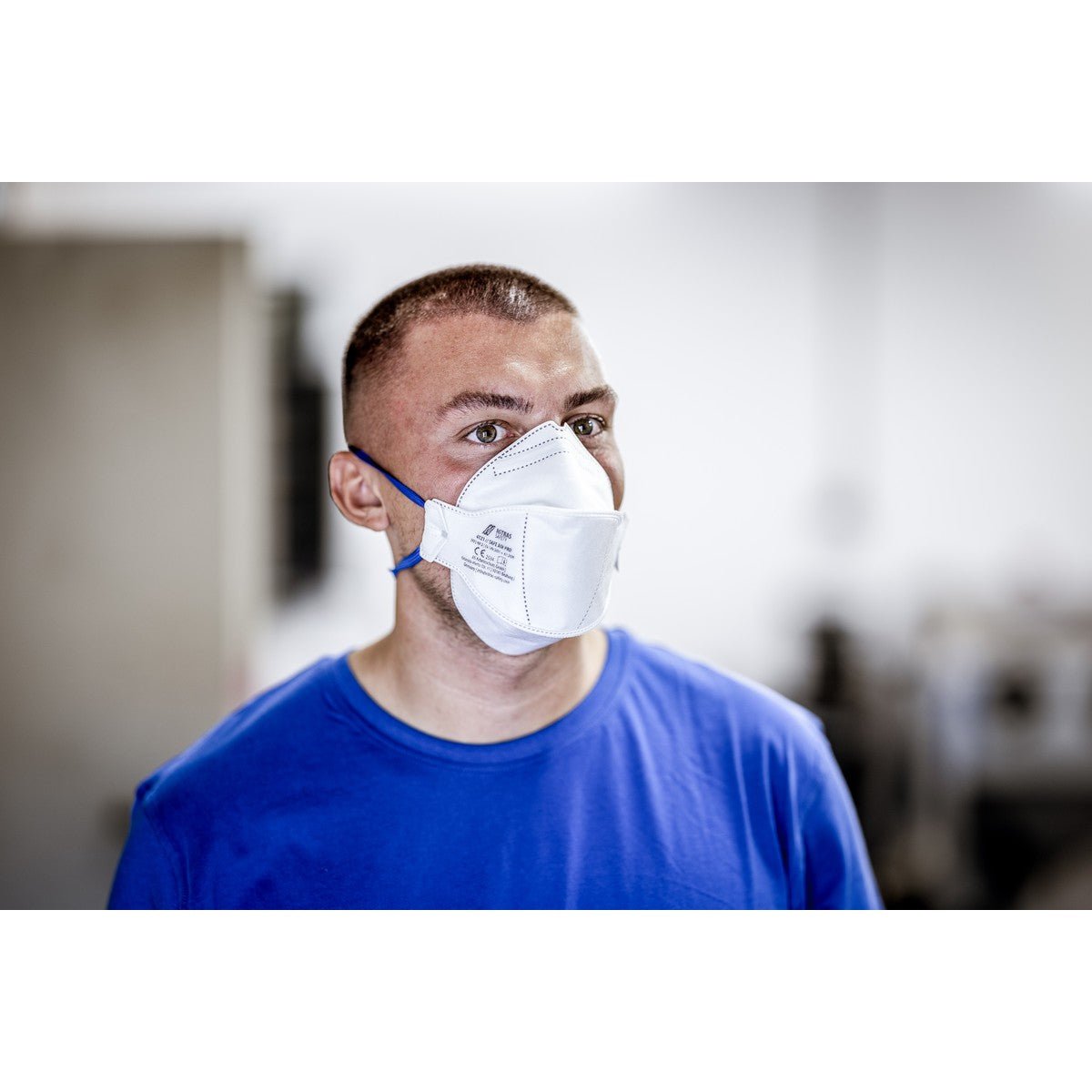 NITRAS SAFE AIR PRO, masque respiratoire, blanc, EN 149, boîte de 15 pièces qualité premium | Paquet (15 pièces)