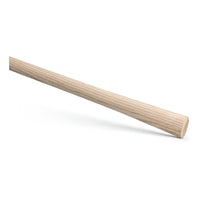 The Nölle Profi Brush 1,050 mm ash wood hoe handle (57/34 mm) from Nölle Profi Brush Bürsten- & Pinseltechnik e.K. is shown diagonally on a white background—an ideal gardening tool for your collection.