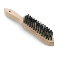 La spazzola manuale in acciaio a setole lisce “Nölle Profi Brush” di Nölle Profi Brush Bürsten- & Pinseltechnik e.K., con manico in legno e setole fitte in acciaio, è raffigurata su sfondo bianco: perfetta per una rimozione efficace della ruggine.