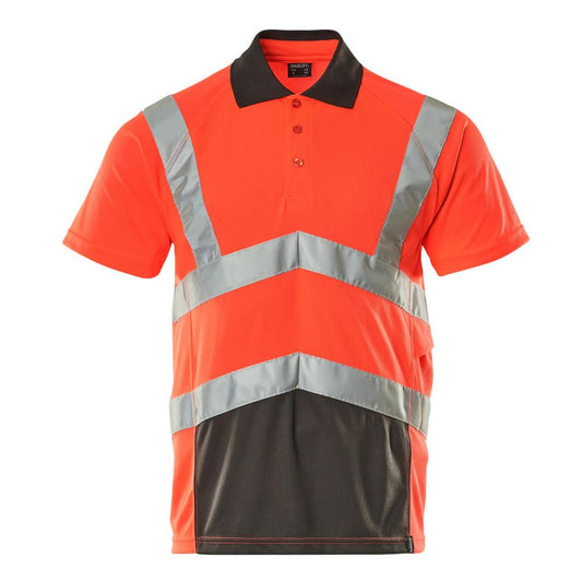 MASCOT® Polo Anadia, rouge haute visibilité/anthracite foncé