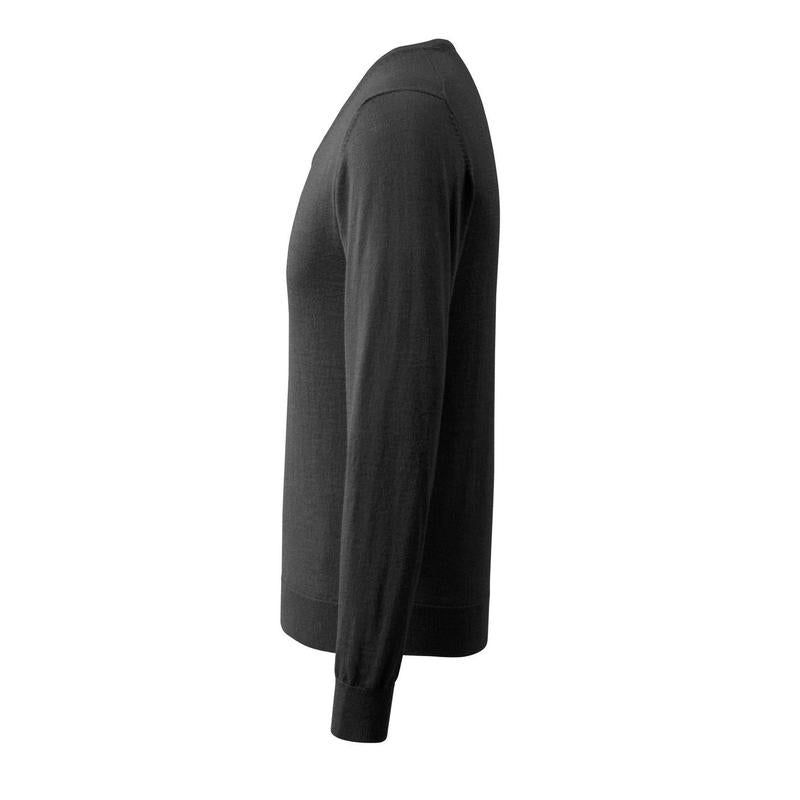 Maglione lavorato a maglia scollo a V, maglione lavorato a maglia in lana merino