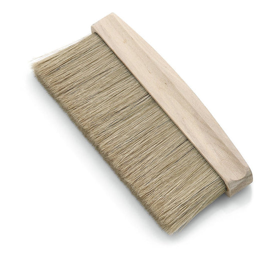 Le Nölle Profi Brush Maler-Abstauber (17 cm, mélange de poils clairs, 55 mm) de Nölle Profi Brush Bürsten- & Pinseltechnik e.K. dispose d'un manche en bois large et de poils clairs denses - idéal pour les travaux de rénovation. Illustré sur fond blanc.