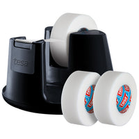 tesafilm Tischabroller compact + 3 Rollen Invisible, schwarz