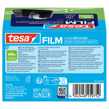 tesa DESK DISPENSER SMART RECYCLED Tischabroller mit tesafilm CLEAR RECYCLED, transparent