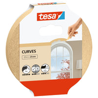 tesa KURVEN Malerabdeckband, 25 m x 25 mm, braun