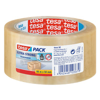 tesapack Extra Strong Verpackungsklebeband, 66 m x 50 mm transparent