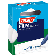 tesafilm 57312 Invisible, scatola pieghevole da appendere, 33 m x 19 mm, bianco opaco
