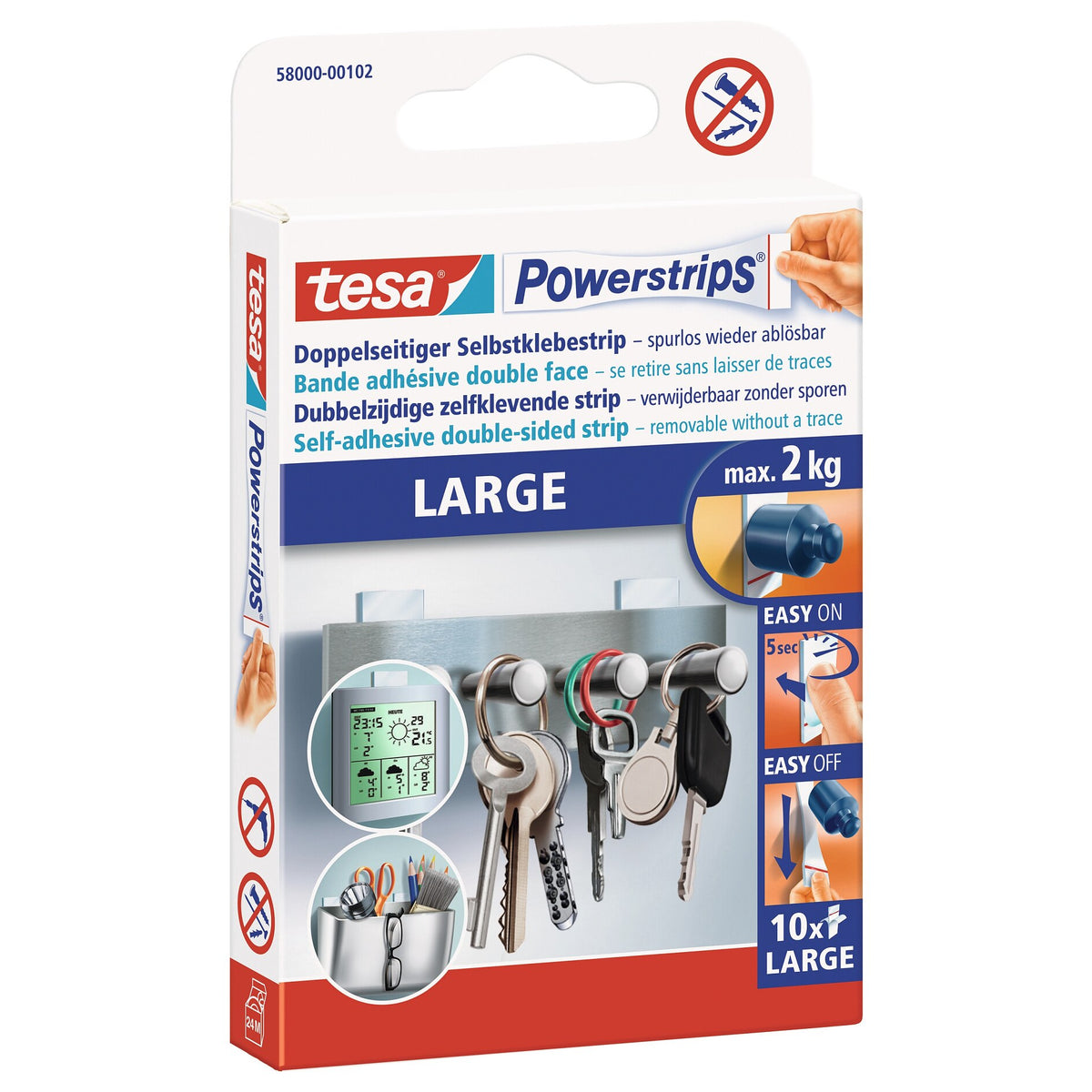 tesa Powerstrips Large, weiß