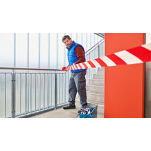 Nastro di delimitazione tesa 58137PE Signal non adesivo, 100 m x 80 mm, rosso-bianco – Applicazione