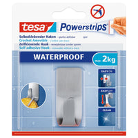 tesa Powerstrips Waterproof Haken Zoom Metall, weiß