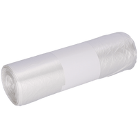 Un rotolo di sacchetti in plastica trasparente EMIL DEISS KG (GmbH + Co.) DEISS 59927 (630x740 mm, 50 pezzi) è avvolto da un’etichetta di carta bianca ed è raffigurato su uno sfondo grigio chiaro.