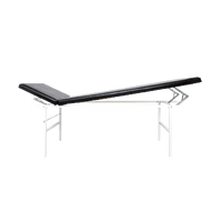 Examination Table, Steel Tube, Adjustable Head and Foot Sections, Black