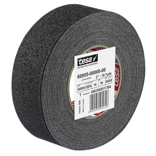 tesa 60955 Nastro antiscivolo estremamente flessibile, 18 m x 50 mm, nero