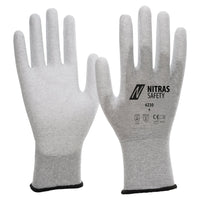 NITRAS Antistatikhandschuhe, grau / weiß