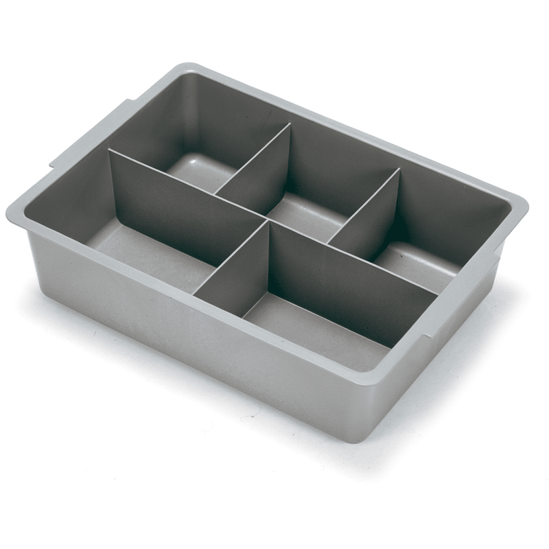 Plateau de rangement Numatic profondeur 120 mm avec compartiments, gris | Paquet (1 pièce)