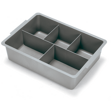 Numatic storage tray 120 mm deep with compartments, gray | Pack (1 piece)