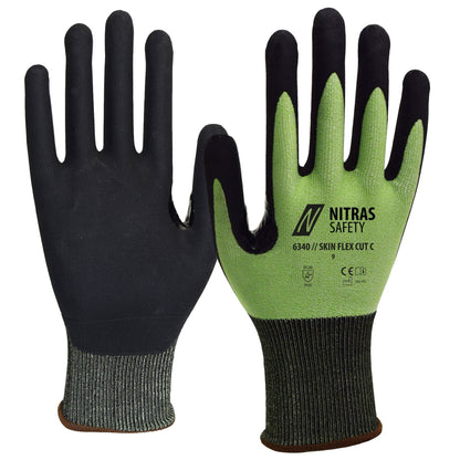 NITRAS SKIN FLEX CUT C, guanti antitaglio, verde/nero